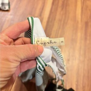 Cupshe Green and White Striped Bikini